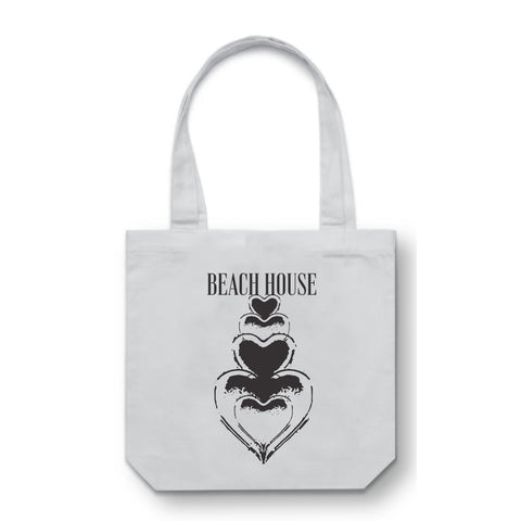 Cascading Hearts White Tote