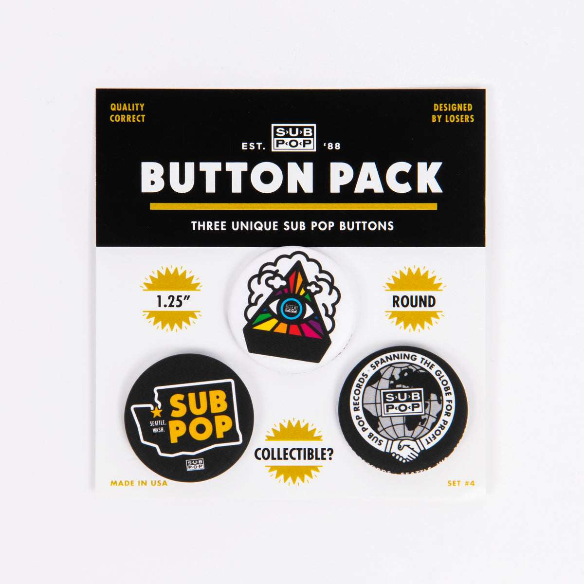 Sub Pop / Button Set 4 Sub Pop Mega Mart