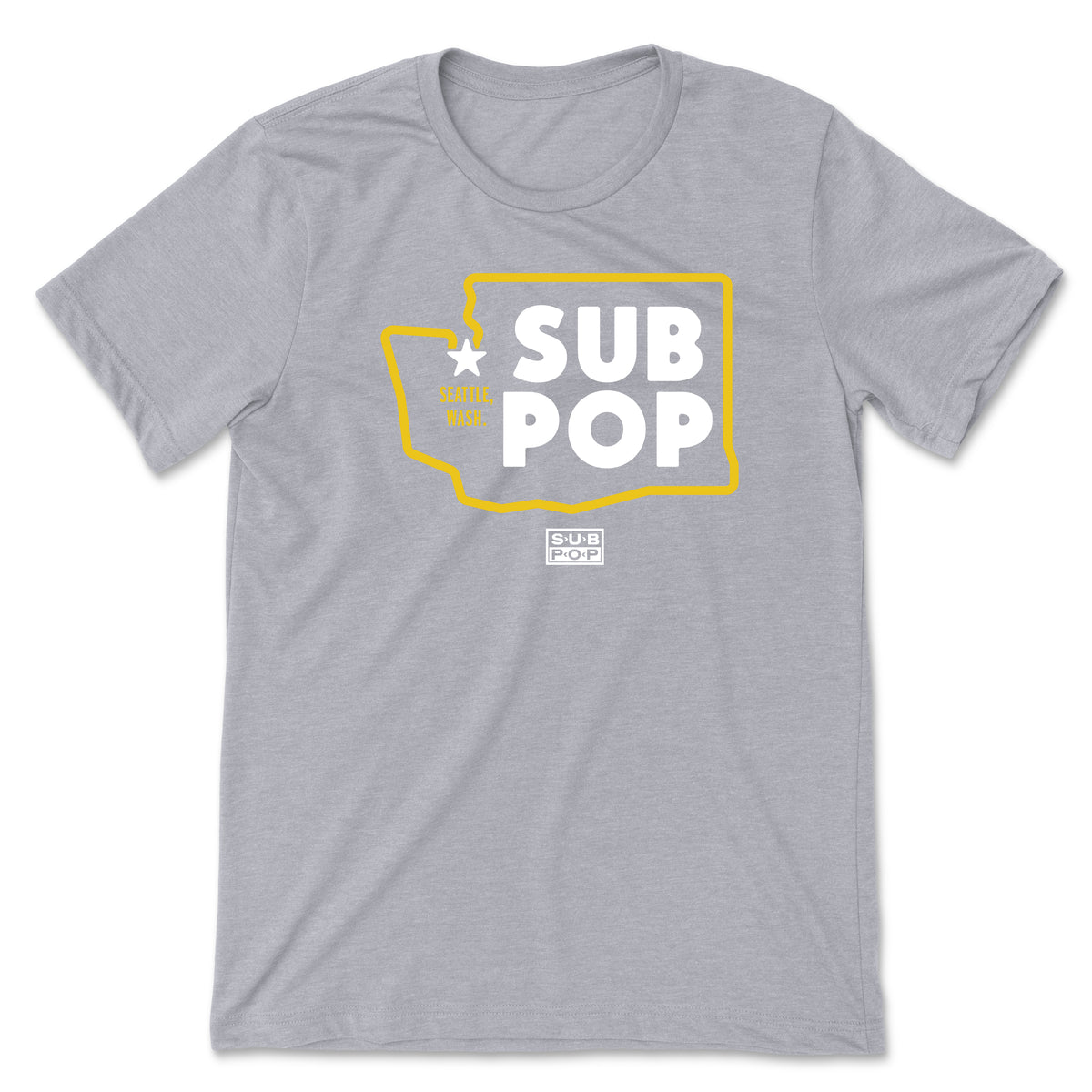 Sub Pop WA State Thick Lines Grey T Sub Pop Official Store Sub