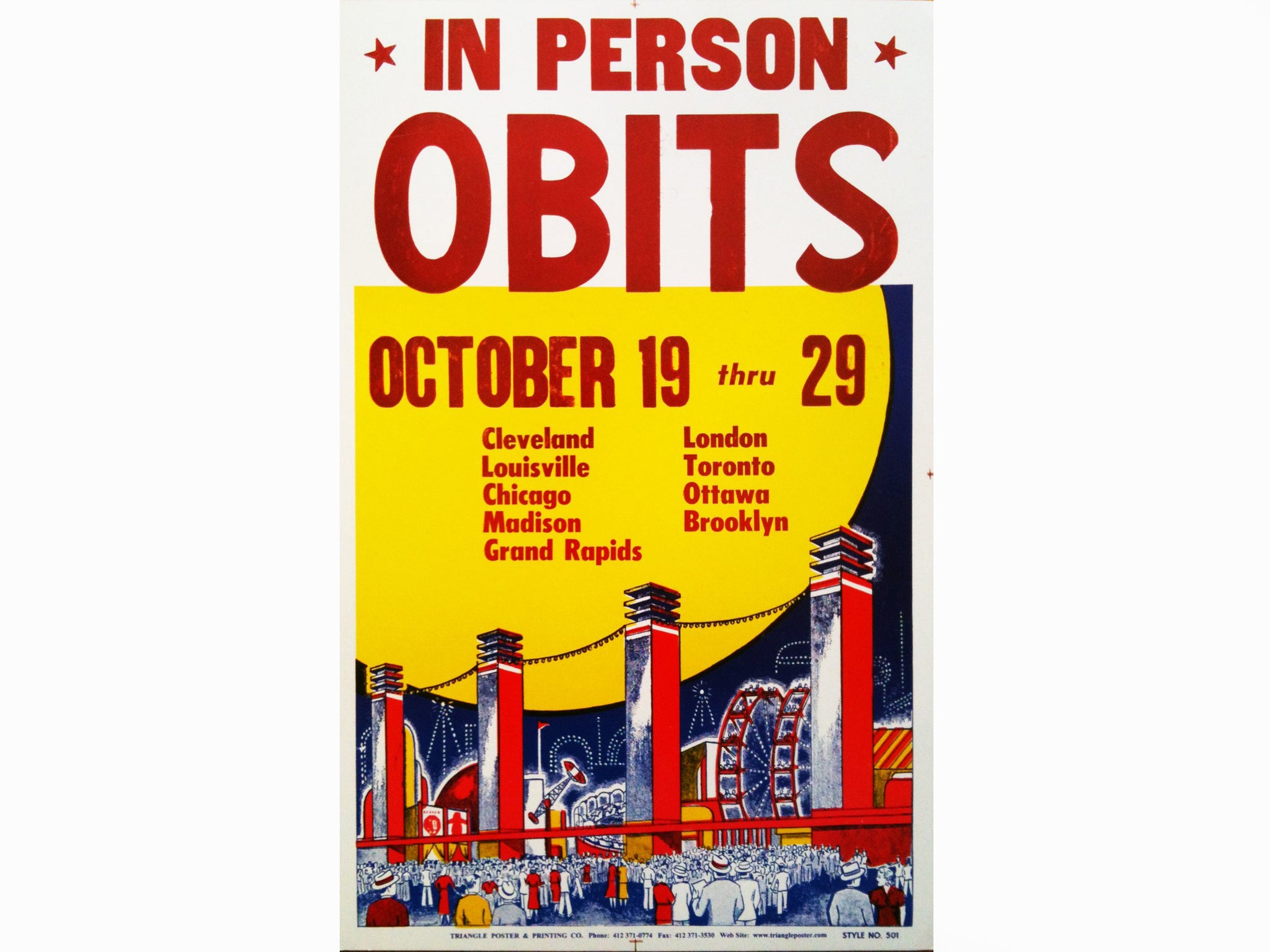 Obits October 2011 In Person Tour Poster