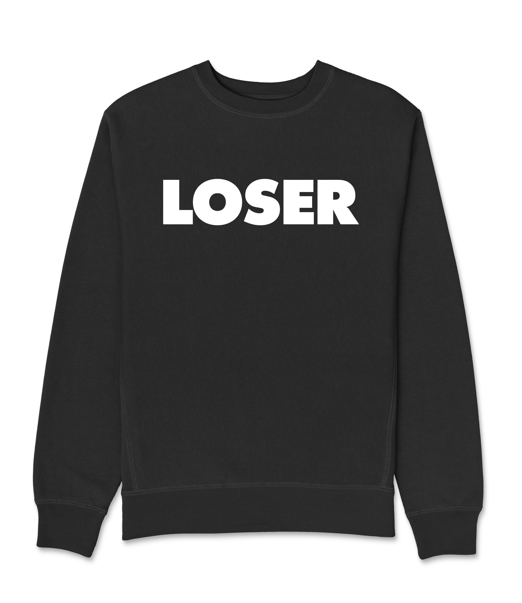 Sub Pop - Loser Crew Sweatshirt Black w/White - Sub Pop Official