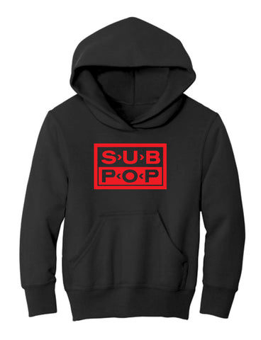 Youth Hoodie Pullover Logo Black w/Red