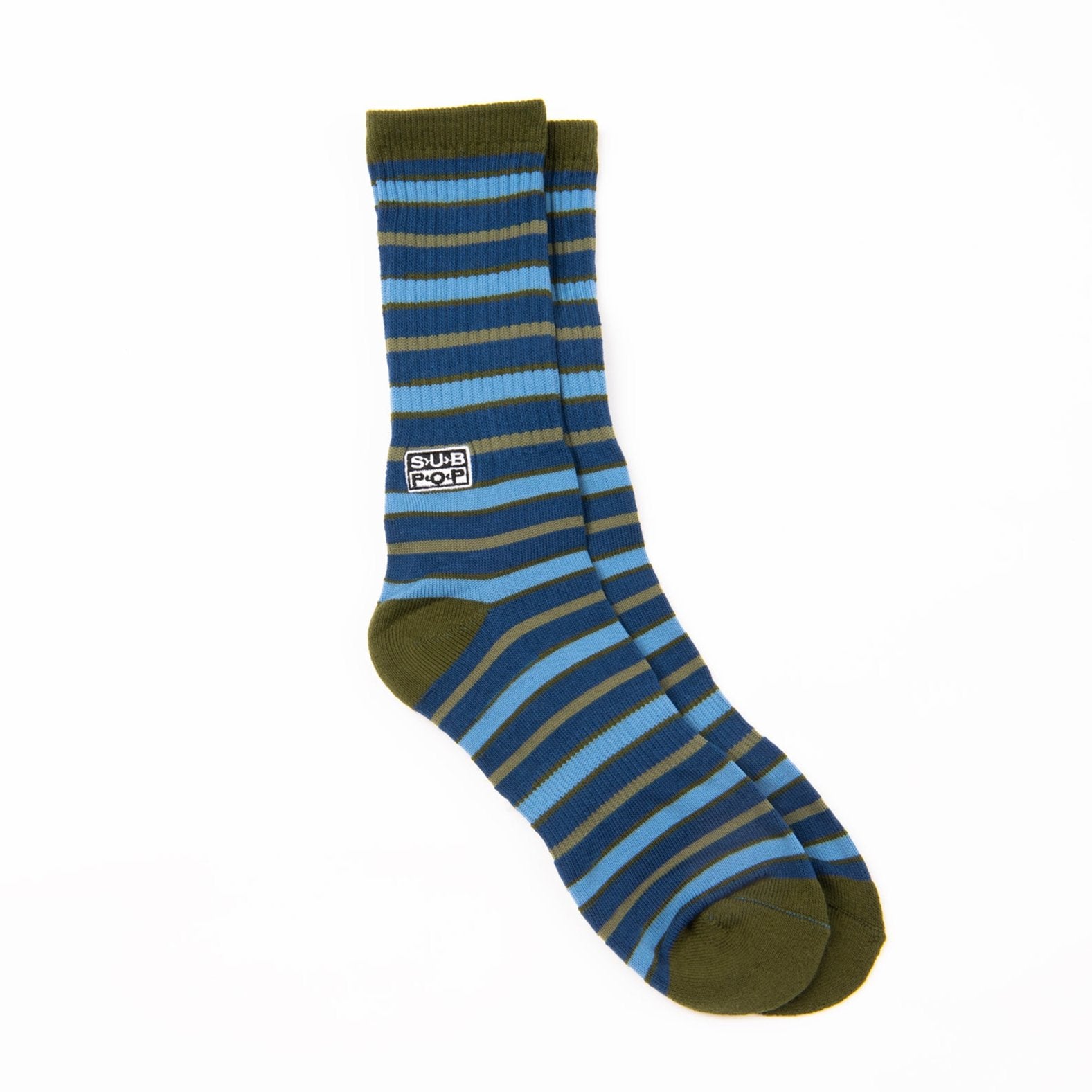 Silvana Olive w/Blue Stripe Sock