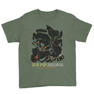 Youth Wolves Olive T-Shirt