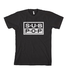 Sub Pop Logo Black w/ White Shirt