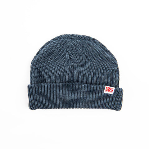 Wide Cable Knit Hat Blue
