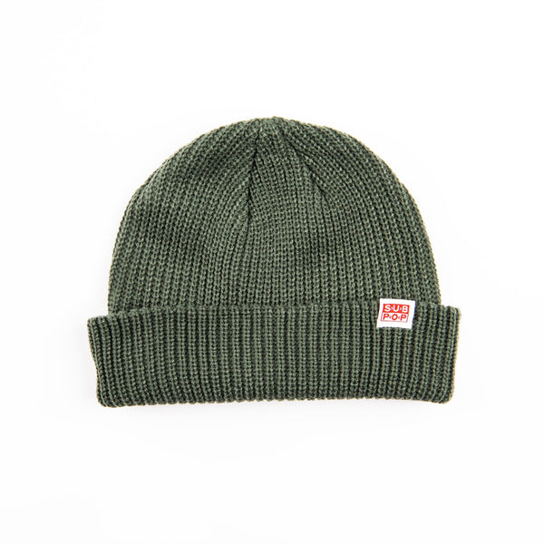 Wide Cable Knit Hat Green