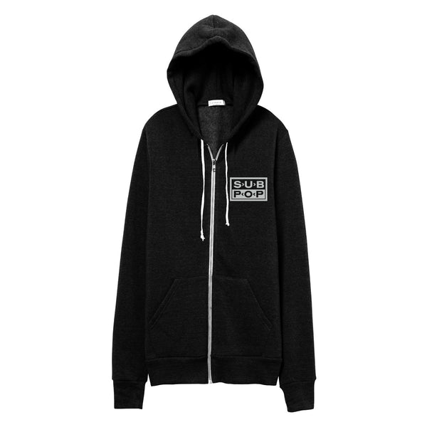 Small Logo Left Black w/White Zip Hoodie Sweatshirt