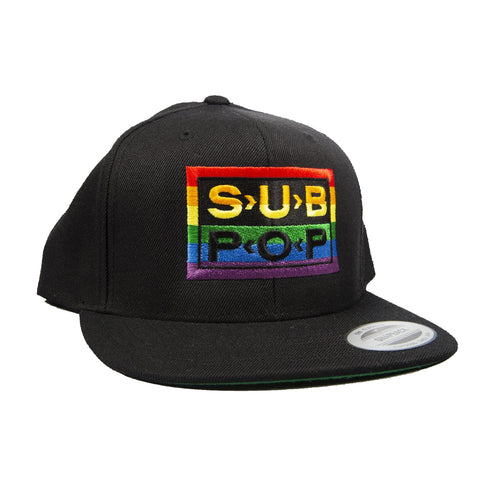 Rainbow Logo Black Snapback Hat